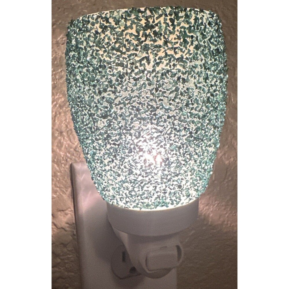 NEW Scentsy Glitter Teal  Plug-in Bling  Nightlight Wax Mini Warmer Retired
